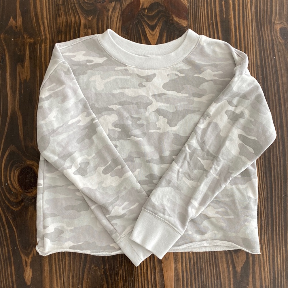 Gap Kids Girls Camo Crop Sweatshirt Size 10 Large